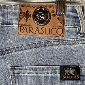 Vintage Parasuco Women's Light Wash Relaxed Jeans Signature‎ Detail Rare Design